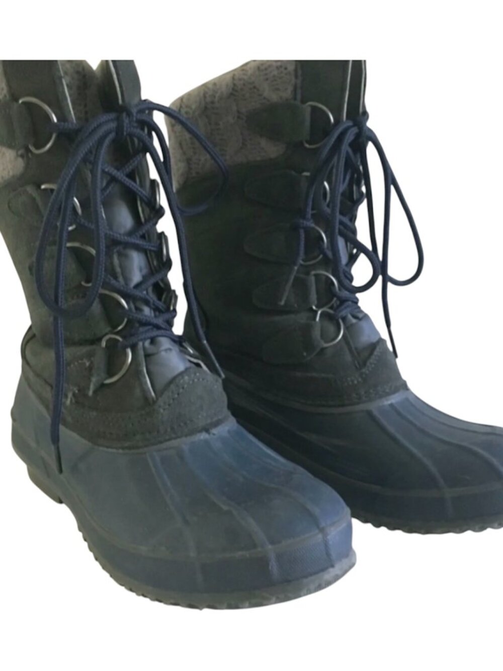 Khombu Snow Boots Shoes Size 6 Gray Blue Waterproof